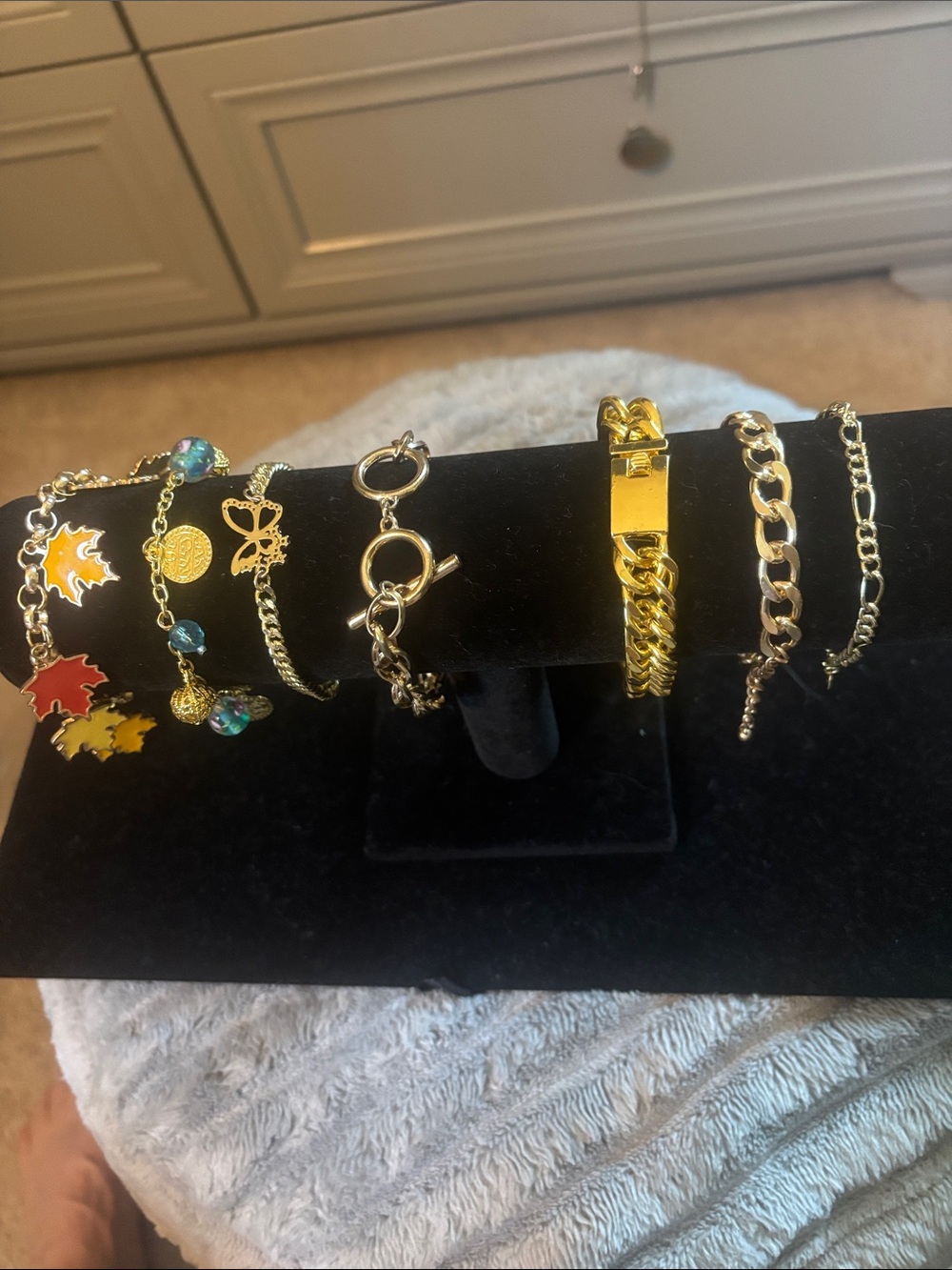 Gold-Tone Chain Mixed Charm Bracelet Set - Women Jewelry